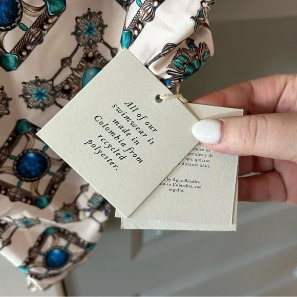 NWT Agua Bendita Citrino Platero Gemstone One Piece Swimsuit - Picture 8 of 12